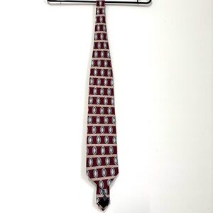 Betina Italy Vintage Burgundy Cream 100% silk blue circles Neck Tie